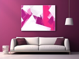Magenta and white flat digital illustration canvas with abstract graffiti and copy space for text background pattern 