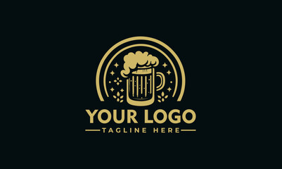 Beer logo vector illustration logo template Beer glass vector illustration Happy beer day label or greeting card