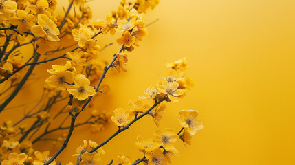 Yellow background with Spring concept