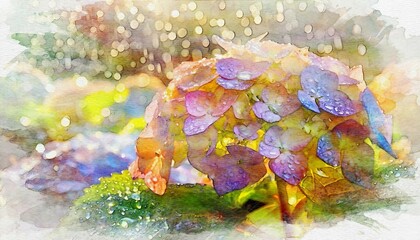 雨に濡れた紫陽花