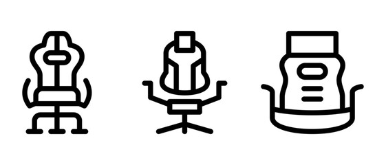 gaming chair icon or logo isolated sign symbol vector illustration - high quality black style vector icons
