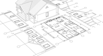 house project architectural sketch 3d