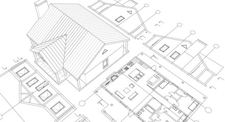 house project architectural sketch 3d