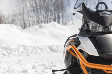 snowmobile in the winter mountains - 778950709
