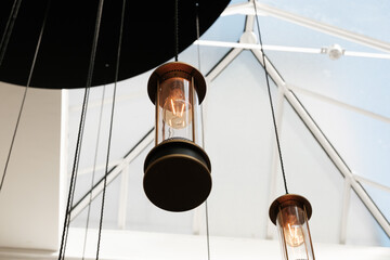 Miners Lamps converted into modern but retro styled lamps