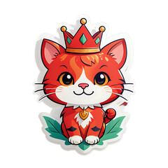 cute orange cartoon cat in crown