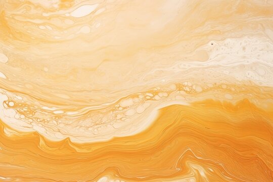 Tan fluid art marbling paint textured background with copy space blank texture design 