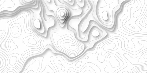 	
Vector geography landscape Topo contour map on white background, Topographic contour lines. Seamless pattern with lines Topographic map. Geographic mountain relief diagram line wave carve pattern.