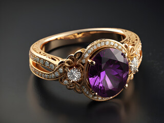 Glassy Female Rings Adorned with Precious Stones