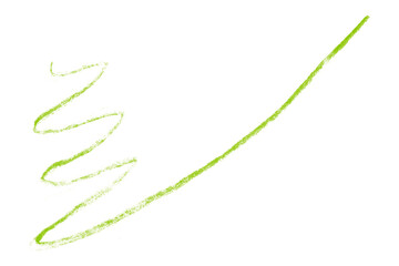 green pencil strokes isolated on transparent background