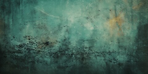 Teal dust and scratches design. Aged photo editor layer grunge abstract background - obrazy, fototapety, plakaty