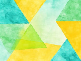Mint Green and yellow pastel colored simple geometric pattern, colorful expressionism with copy space background, child's drawing, sketch 