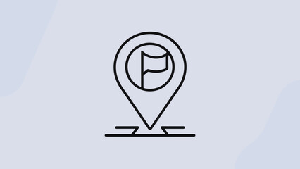 Flat Design Location Pin Icon on White Background: Ideal for Map Composition and Regional Marking