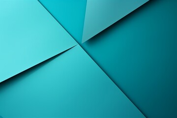Turquoise abstract color paper geometry composition background with blank copy space for design geometric pattern 