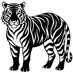 tiger head vector, black tiger face silhouette vector illustration,icon,svg,tigers characters,Holiday t shirt,Hand drawn trendy Vector illustration,lion on black background