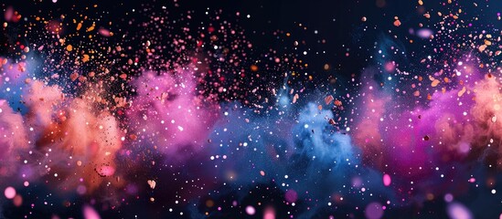 An astronomical object resembling a galaxy, with a mix of purple, violet, magenta, and electric blue colors, creating an artistic and captivating space event - obrazy, fototapety, plakaty