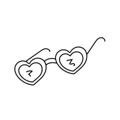 Heart shaped glasses in doodle style.