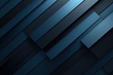 Navy Blue and black modern abstract squares background with dark background in blue striped in the style of futuristic chromatic waves, colorful minimalism pattern  - obrazy, fototapety, plakaty