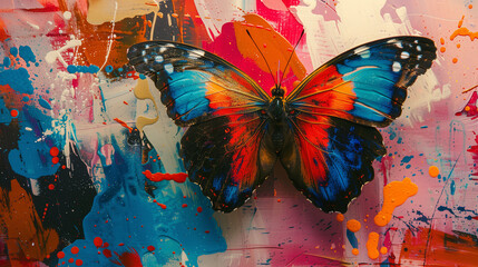 Butterfly in abstract background