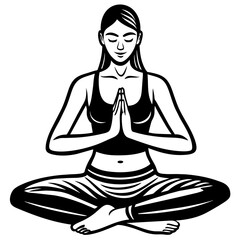 yoga, black yoga silhouette vector illustration,icon,svg,yoga characters,Holiday t shirt,Hand drawn trendy Vector illustration,yoga on black background