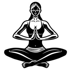 yoga, black yoga silhouette vector illustration,icon,svg,yoga characters,Holiday t shirt,Hand drawn trendy Vector illustration,yoga on black background