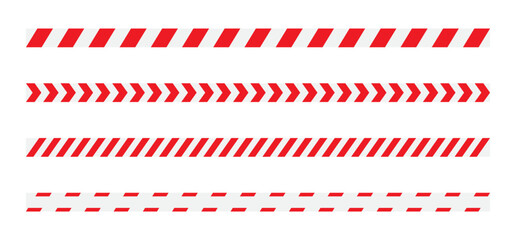 Red barrier tape. Vector illustration.