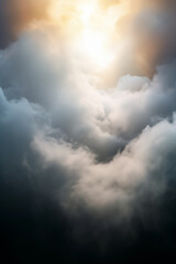 Faith Concept. Vibrant cinematic heavenly sky with glowing rays of light. Fantasy paradise heaven. Colorful dreamy ethereal concept. Life after death. inspiration, wonder, awe, empowerment, courage