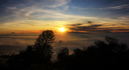 sunset over the mountains