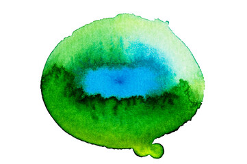 Watercolour green, blue colour abstract background. 
