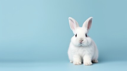 cute animal pet rabbit or bunny white color smiling and laughing isolated with copy space for easter background, rabbit, animal, pet, cute, fur, ear, mammal, background, celebration