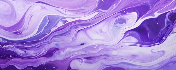 Fototapeta na wymiar Violet fluid art marbling paint textured background with copy space blank texture design 