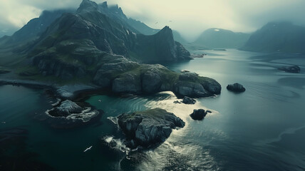 Iceland Seashore in Windy Day