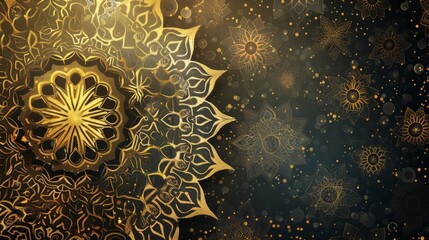 Islamic Luxury background with gold mandala ornament. Vector illustration