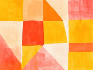 Orange and yellow pastel colored simple geometric pattern, colorful expressionism with copy space background, child's drawing, sketch 