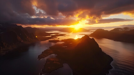 Sunset over the Madeira Seashore