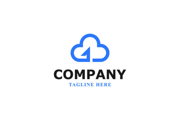 letter a and cloud minimal logo