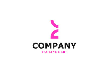 Obraz premium letter e and rabbit minimal logo