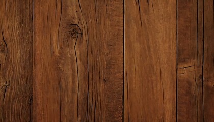 Naklejka premium Old vintage brown wood texture surface, old wooden background, dark brown wood plank wallpaper