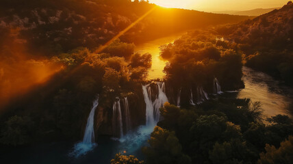 Sunset in Krka National Park