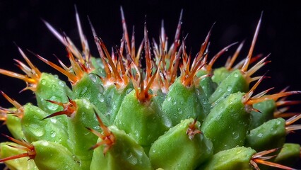 Naklejka na ściany i meble Mammillaria magnimamma - spiny cactus with large papillae in a botanical collection