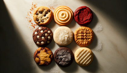 Elegant Collection of Gourmet Cookies with Chocolate and Berry Toppings