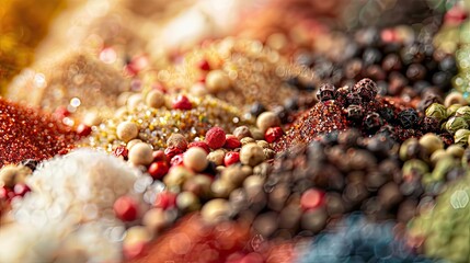 Macro shot of an assortment of spice drops emphasizing the sugary exterior and variety of colors - obrazy, fototapety, plakaty