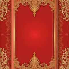 red background with golden ornament