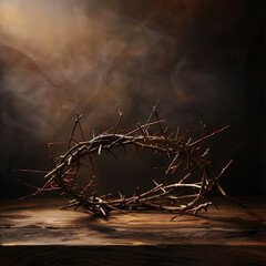 Crown of thorns on dark background. Good Friday concept - obrazy, fototapety, plakaty