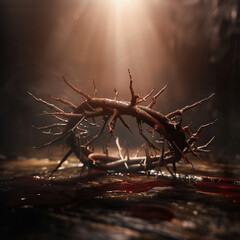 Crown of thorns on dark background. Good Friday concept - obrazy, fototapety, plakaty