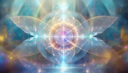 Illustration of a flower in an abstract style in calm shades