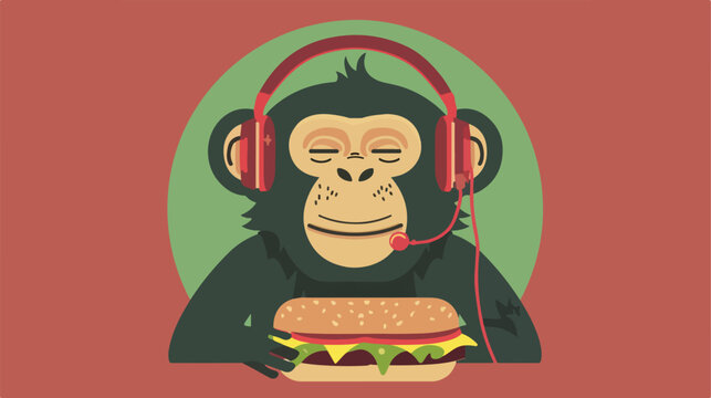 Sound like hamburger vector illustration. monkey wi