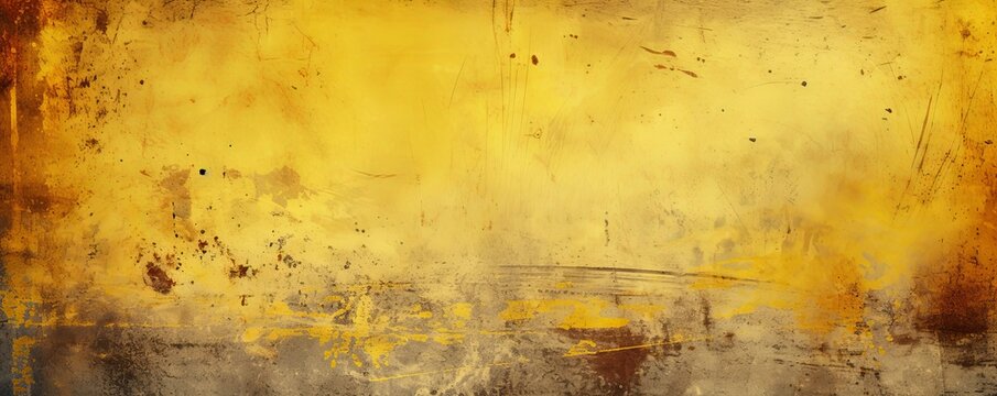 Yellow dust and scratches design. Aged photo editor layer grunge abstract background