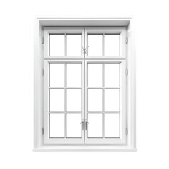 A window with a white frame and white glass. The window is open, letting in light and air. The scene is simple and clean, with no distractions or clutter. Generative AI