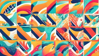 Tropical Vibes: Dynamic Summer Vector Art for Eye-Catching Designs